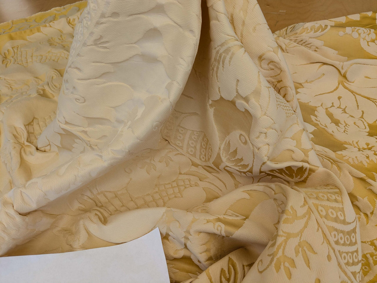 2 EV51 1.2y x 51"W Length  Scalamandre Lelievre Carrousel Lotus Yellow Damask Jacquard MSRP USD 892/y