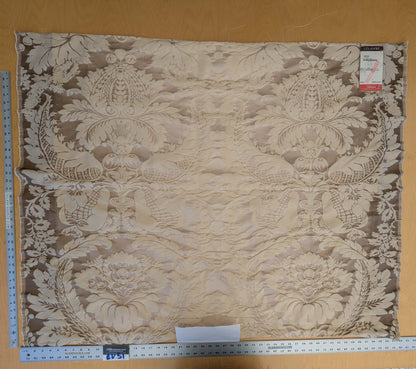 4 EV51 1.2y x 51"W Length  Scalamandre Lelievre Carrousel Muscade Light Brown White Damask Jacquard MSRP USD 892/y