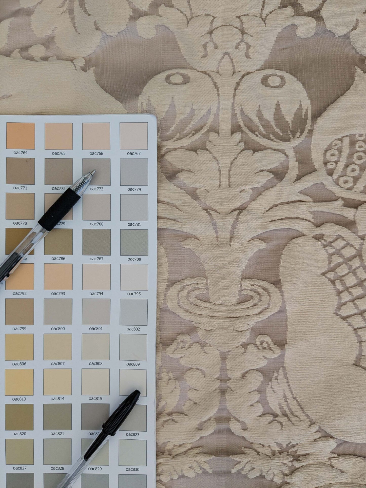 4 EV51 1.2y x 51"W Length  Scalamandre Lelievre Carrousel Muscade Light Brown White Damask Jacquard MSRP USD 892/y