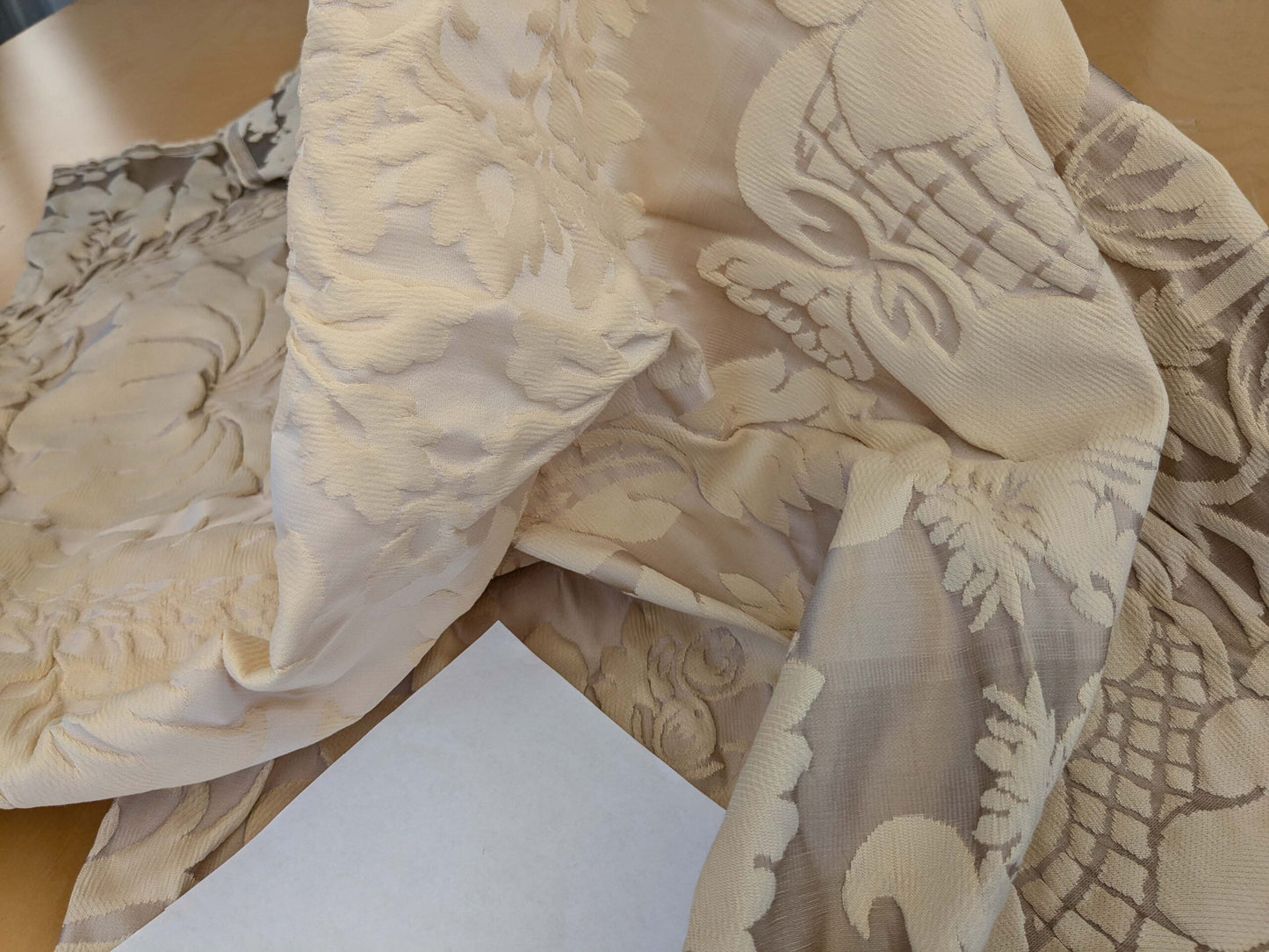 4 EV51 1.2y x 51"W Length  Scalamandre Lelievre Carrousel Muscade Light Brown White Damask Jacquard MSRP USD 892/y