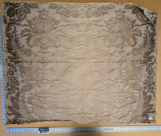 4 EV51 1.2y x 51"W Length  Scalamandre Lelievre Carrousel Muscade Light Brown White Damask Jacquard MSRP USD 892/y