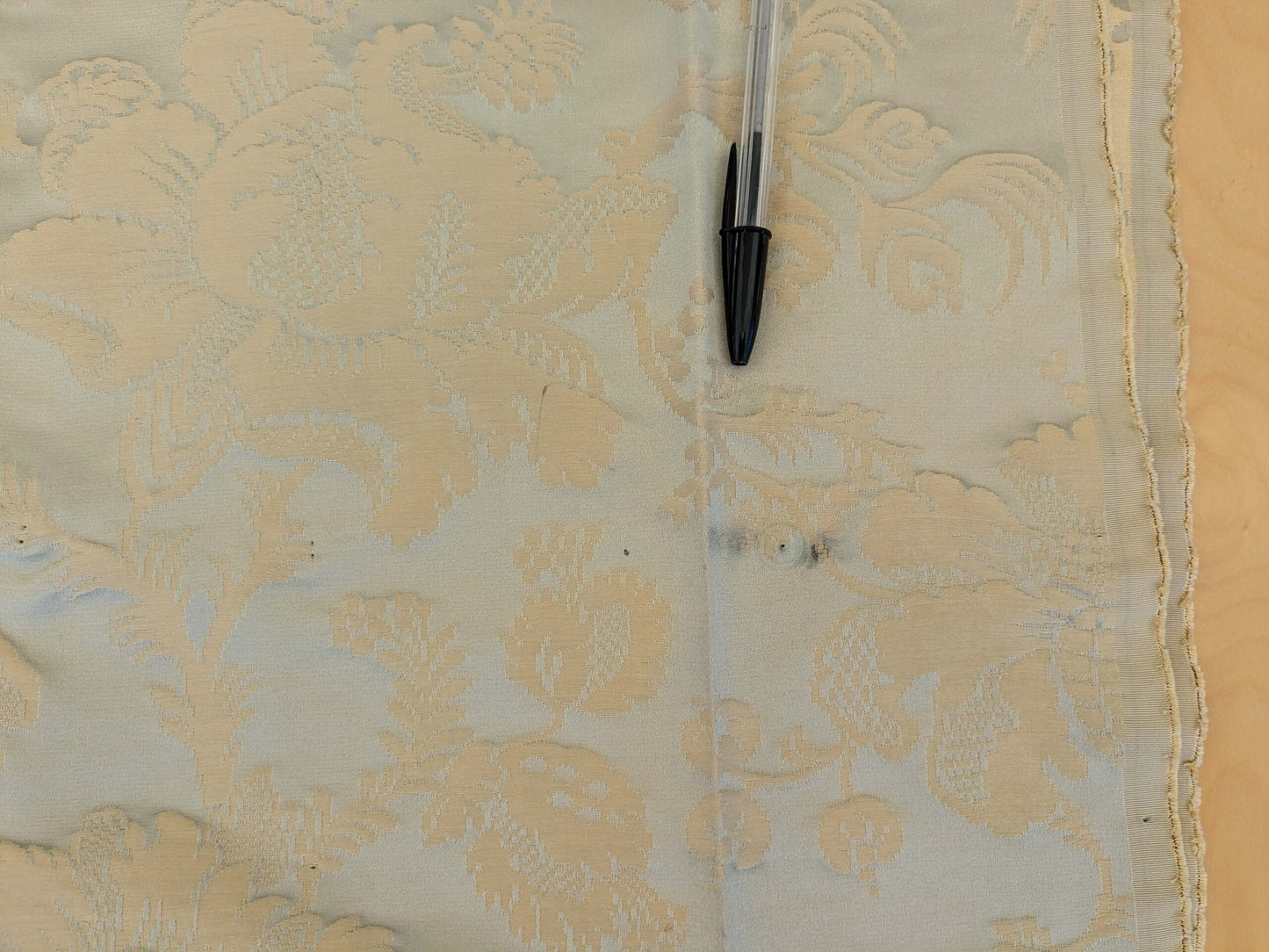 7 EV51 2.4y x 51"W Length Scalamandre Tassinari and Chatel Meillant Vert De Gris Gray Damask Historic MSRP USD 690/yard