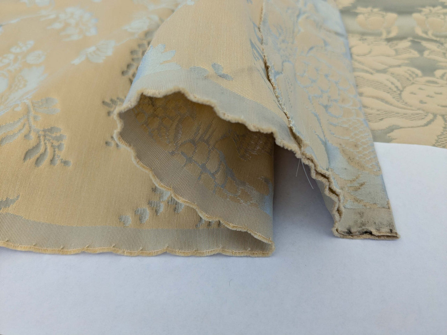 7 EV51 2.4y x 51"W Length Scalamandre Tassinari and Chatel Meillant Vert De Gris Gray Damask Historic MSRP USD 690/yard