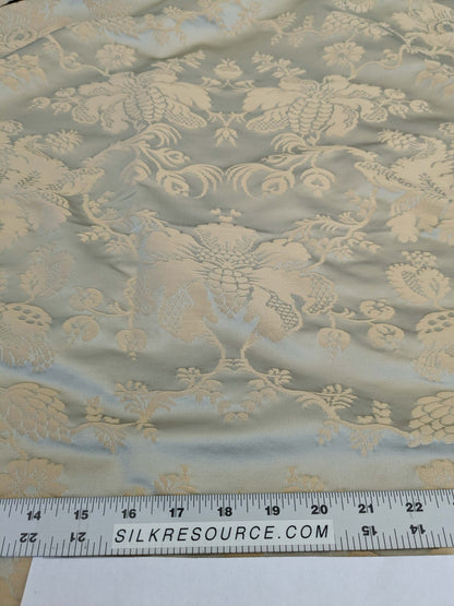 7 EV51 2.4y x 51"W Length Scalamandre Tassinari and Chatel Meillant Vert De Gris Gray Damask Historic MSRP USD 690/yard