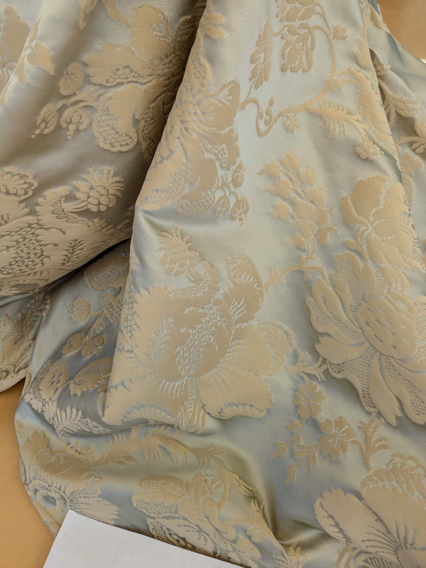 7 EV51 2.4y x 51"W Length Scalamandre Tassinari and Chatel Meillant Vert De Gris Gray Damask Historic MSRP USD 690/yard