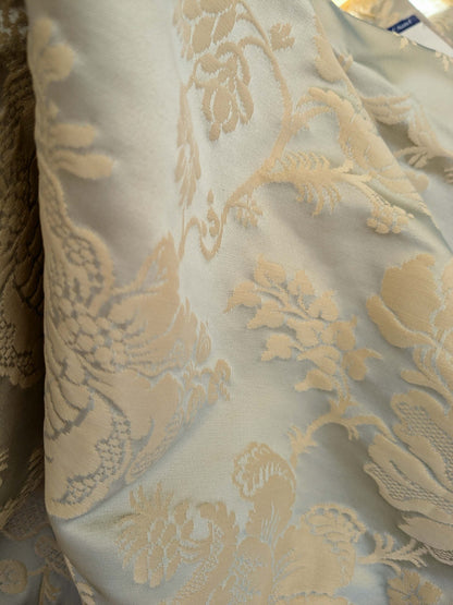 7 EV51 2.4y x 51"W Length Scalamandre Tassinari and Chatel Meillant Vert De Gris Gray Damask Historic MSRP USD 690/yard