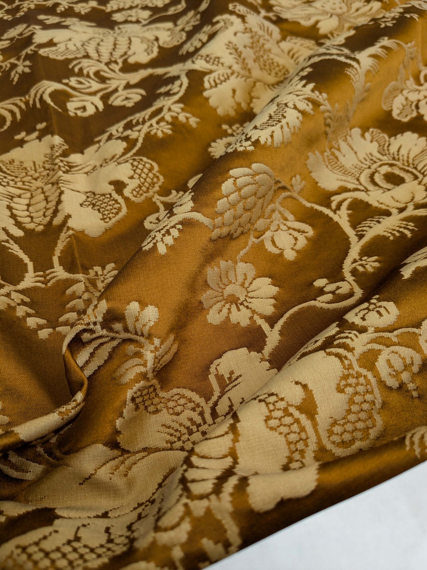 8 EV51 2.4y x 51"W Length Scalamandre Tassinari and Chatel Meillant Ecaille Brown Damask Historic MSRP USD 690/yard