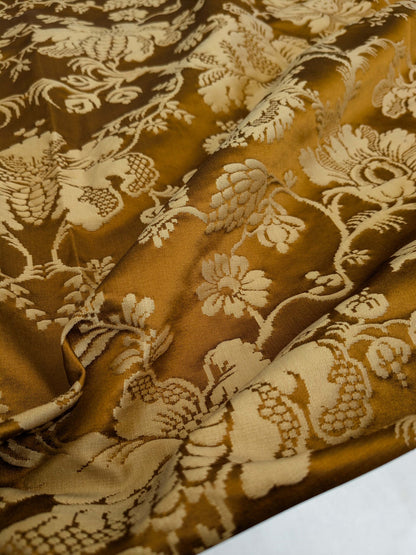 8 EV51 2.4y x 51"W Length Scalamandre Tassinari and Chatel Meillant Ecaille Brown Damask Historic MSRP USD 690/yard