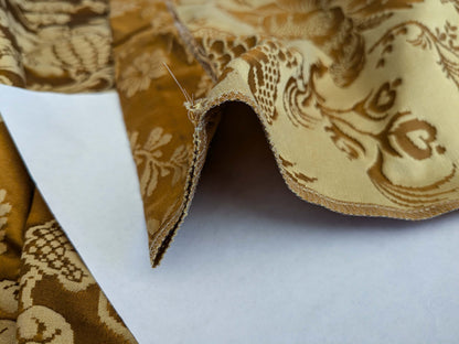 8 EV51 2.4y x 51"W Length Scalamandre Tassinari and Chatel Meillant Ecaille Brown Damask Historic MSRP USD 690/yard