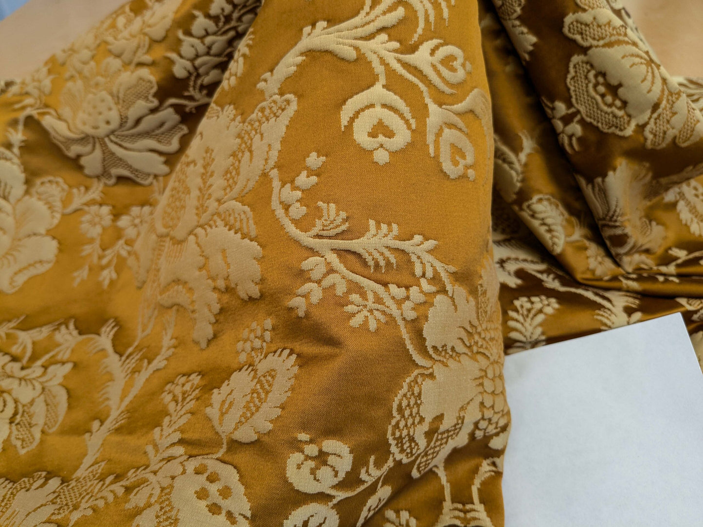 8 EV51 2.4y x 51"W Length Scalamandre Tassinari and Chatel Meillant Ecaille Brown Damask Historic MSRP USD 690/yard