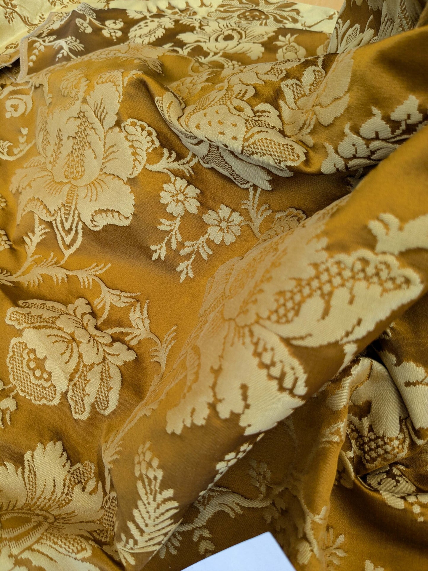 8 EV51 2.4y x 51"W Length Scalamandre Tassinari and Chatel Meillant Ecaille Brown Damask Historic MSRP USD 690/yard