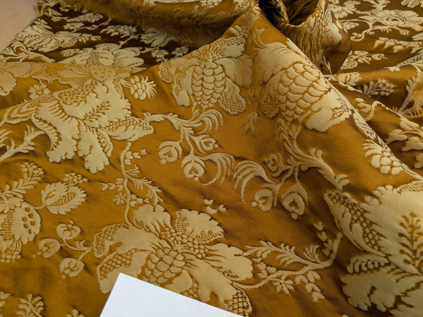 8 EV51 2.4y x 51"W Length Scalamandre Tassinari and Chatel Meillant Ecaille Brown Damask Historic MSRP USD 690/yard