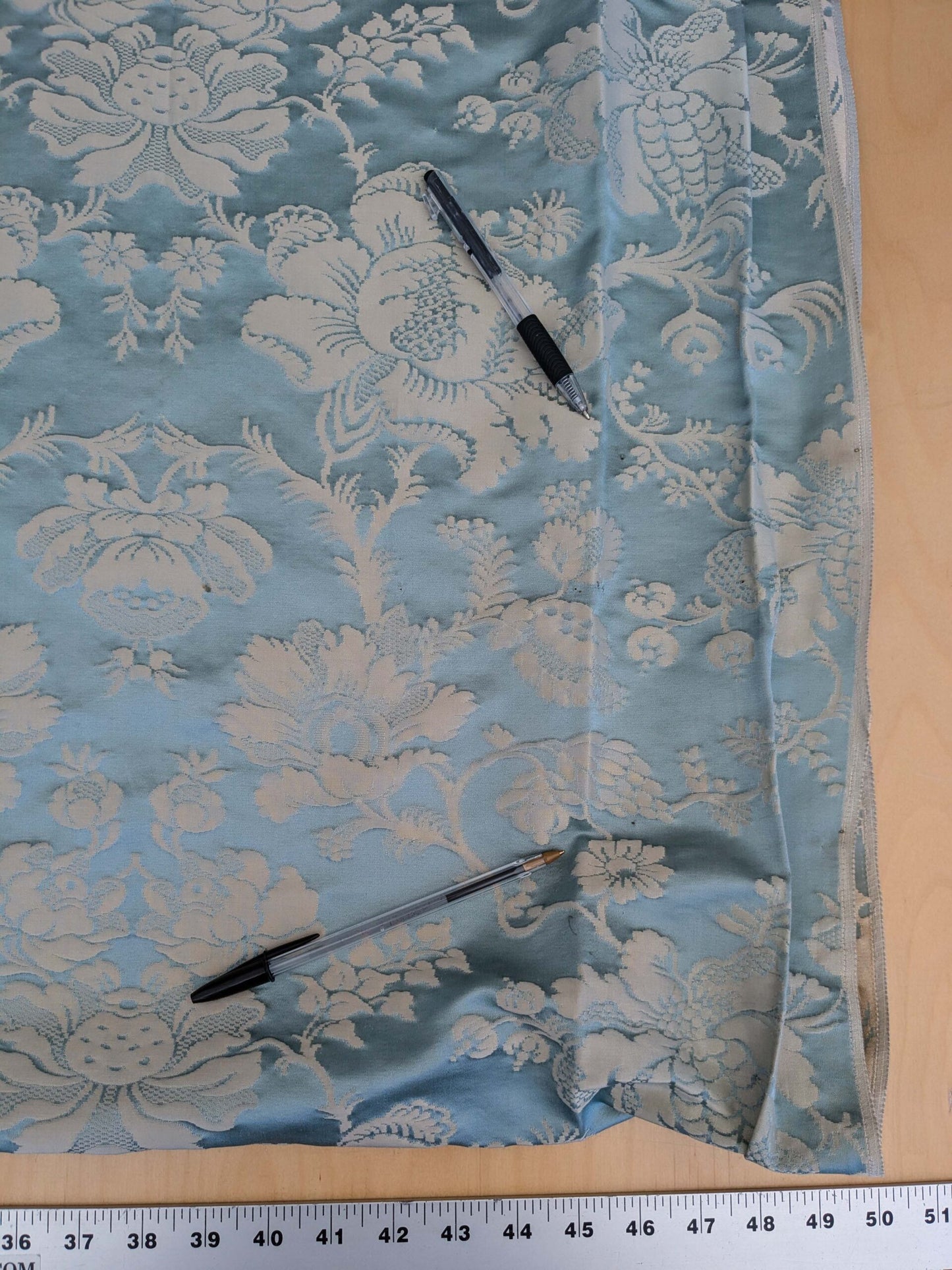 9 EV51 2.4y x 51"w Length Scalamandre Tassinari and Chatel Meillant Bleu Blue Damask Historic MSRP USD 690/yard
