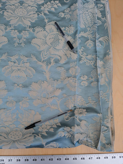 9 EV51 2.4y x 51"w Length Scalamandre Tassinari and Chatel Meillant Bleu Blue Damask Historic MSRP USD 690/yard