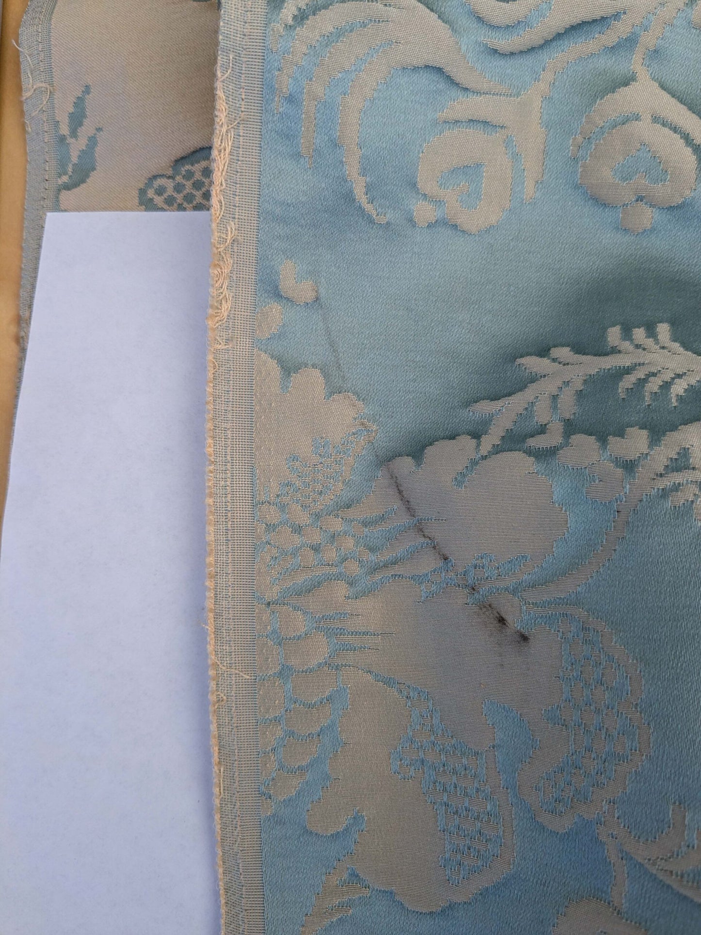 9 EV51 2.4y x 51"w Length Scalamandre Tassinari and Chatel Meillant Bleu Blue Damask Historic MSRP USD 690/yard