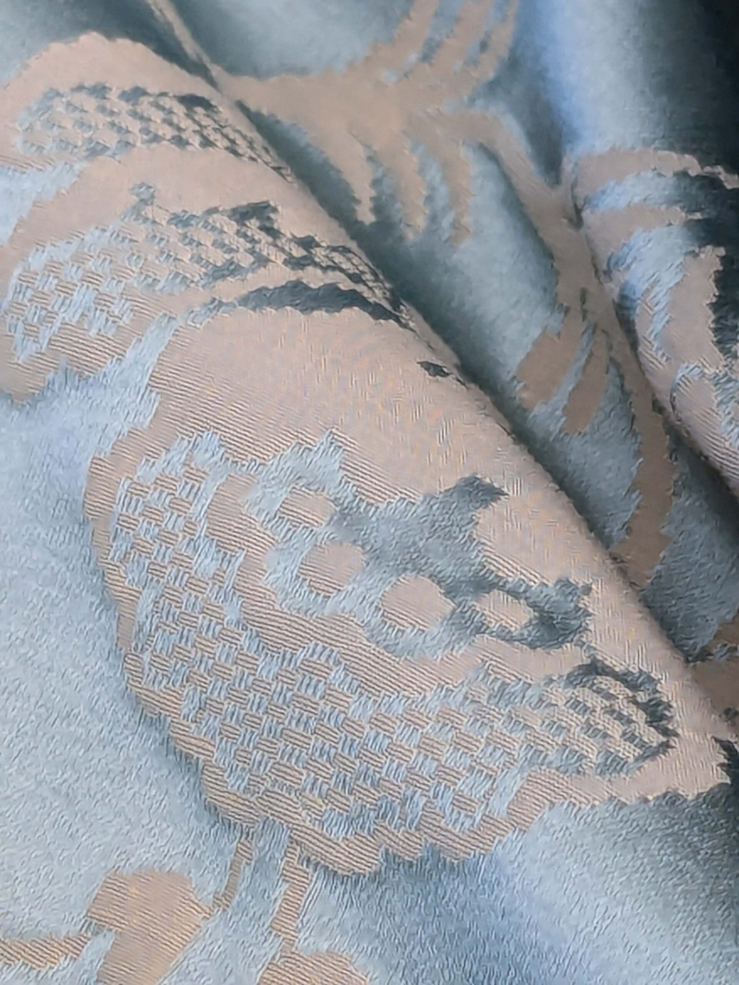 9 EV51 2.4y x 51"w Length Scalamandre Tassinari and Chatel Meillant Bleu Blue Damask Historic MSRP USD 690/yard