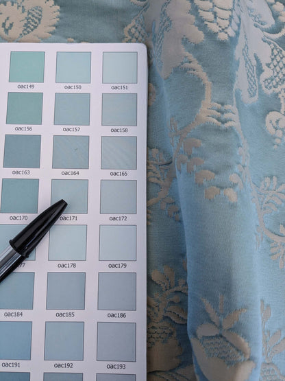 9 EV51 2.4y x 51"w Length Scalamandre Tassinari and Chatel Meillant Bleu Blue Damask Historic MSRP USD 690/yard