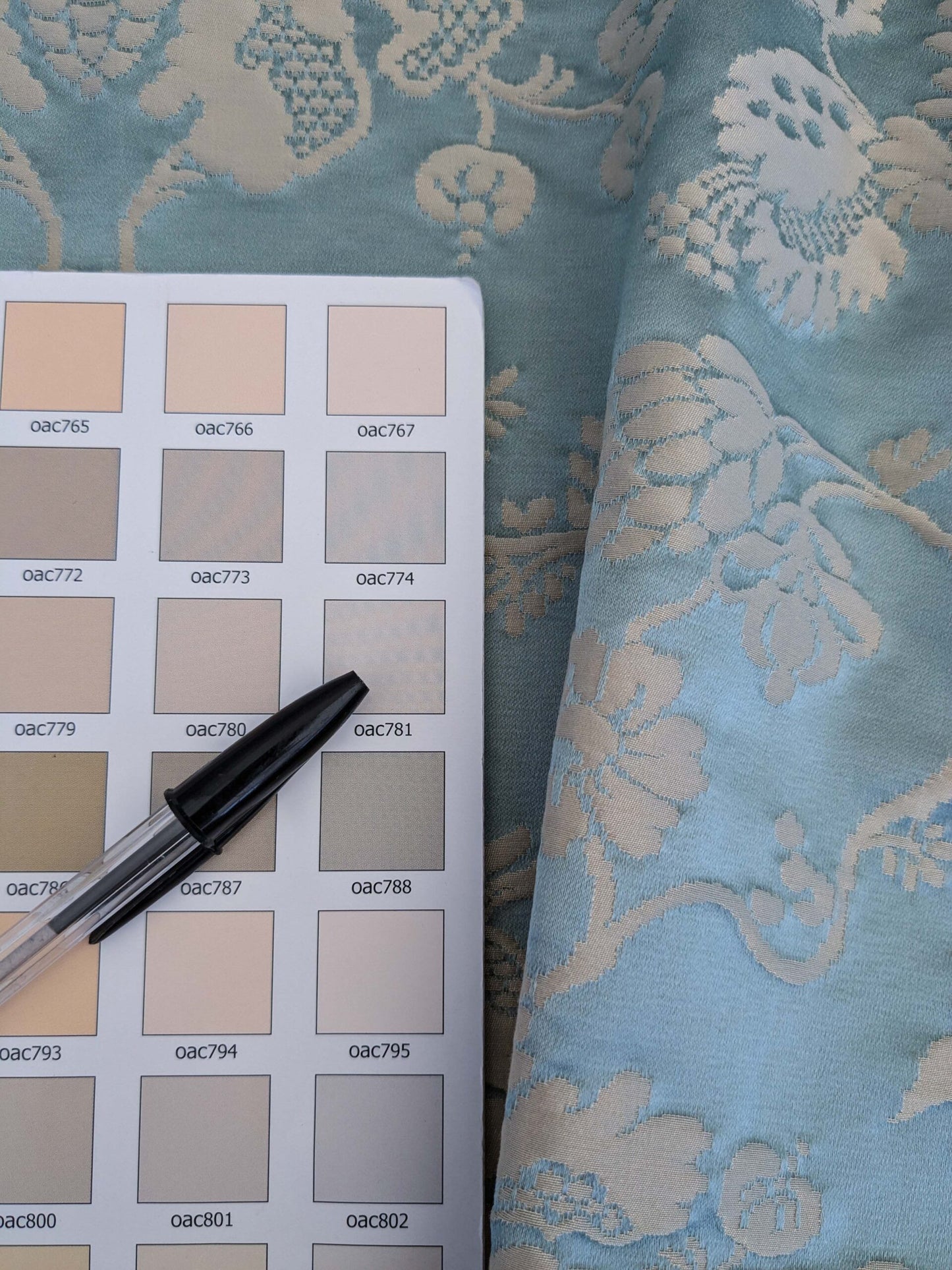 9 EV51 2.4y x 51"w Length Scalamandre Tassinari and Chatel Meillant Bleu Blue Damask Historic MSRP USD 690/yard