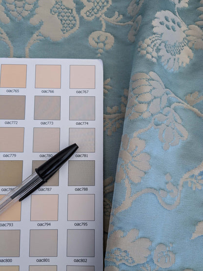 9 EV51 2.4y x 51"w Length Scalamandre Tassinari and Chatel Meillant Bleu Blue Damask Historic MSRP USD 690/yard