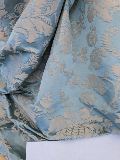 9 EV51 2.4y x 51"w Length Scalamandre Tassinari and Chatel Meillant Bleu Blue Damask Historic MSRP USD 690/yard