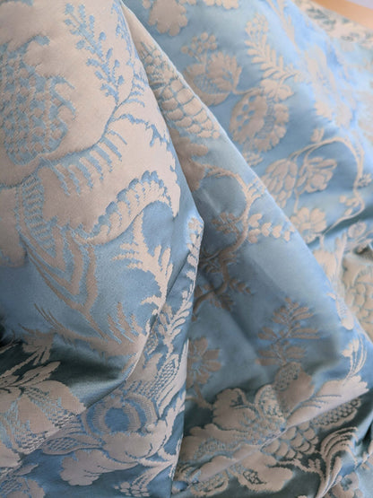 9 EV51 2.4y x 51"w Length Scalamandre Tassinari and Chatel Meillant Bleu Blue Damask Historic MSRP USD 690/yard