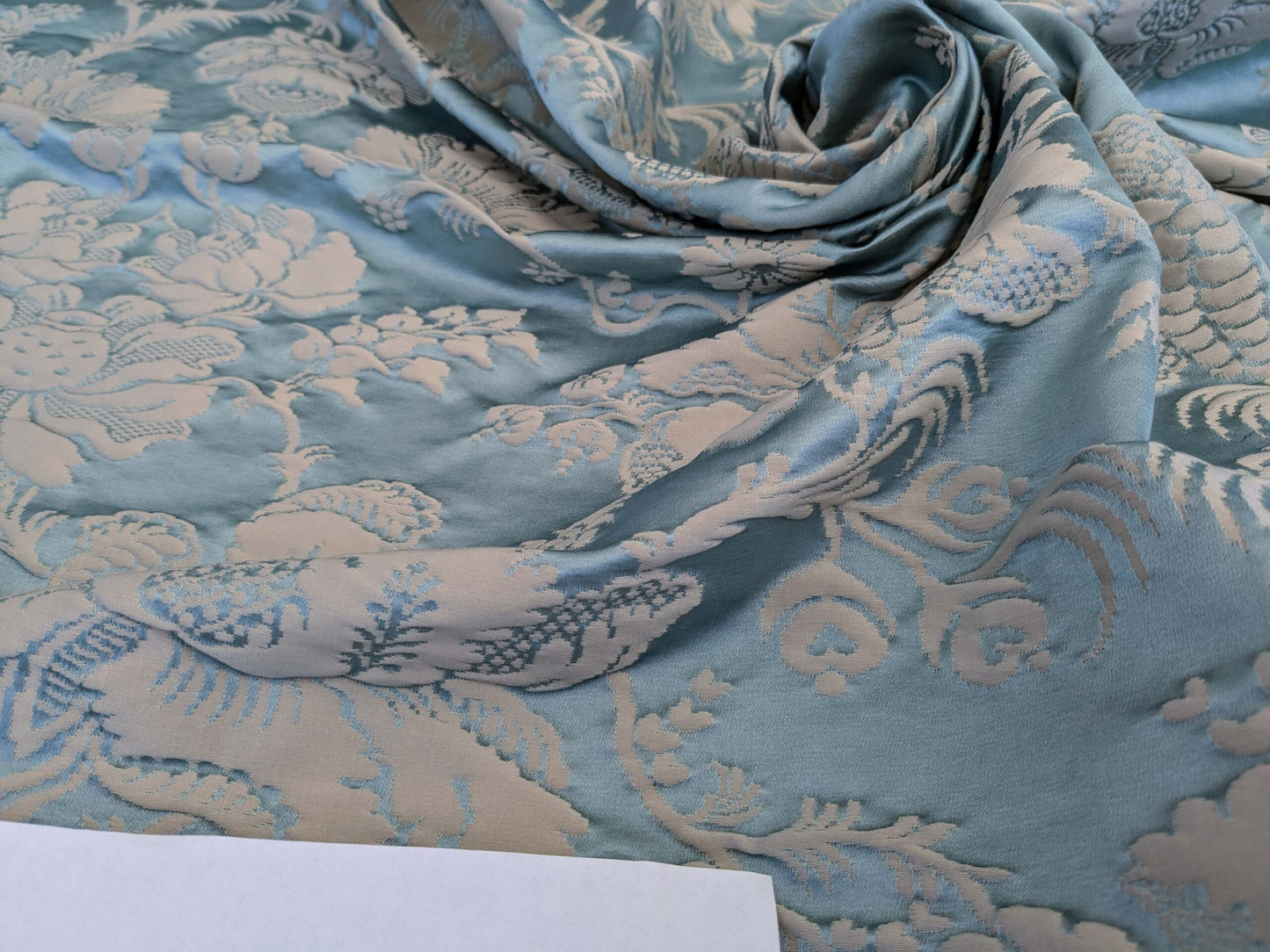 9 EV51 2.4y x 51"w Length Scalamandre Tassinari and Chatel Meillant Bleu Blue Damask Historic MSRP USD 690/yard