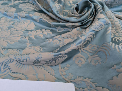 9 EV51 2.4y x 51"w Length Scalamandre Tassinari and Chatel Meillant Bleu Blue Damask Historic MSRP USD 690/yard