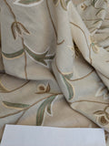10 EV51 2.4y x 52"w Length Scalamandre Embroidery Cindia Wool Celadon Ivory Floral Botanical