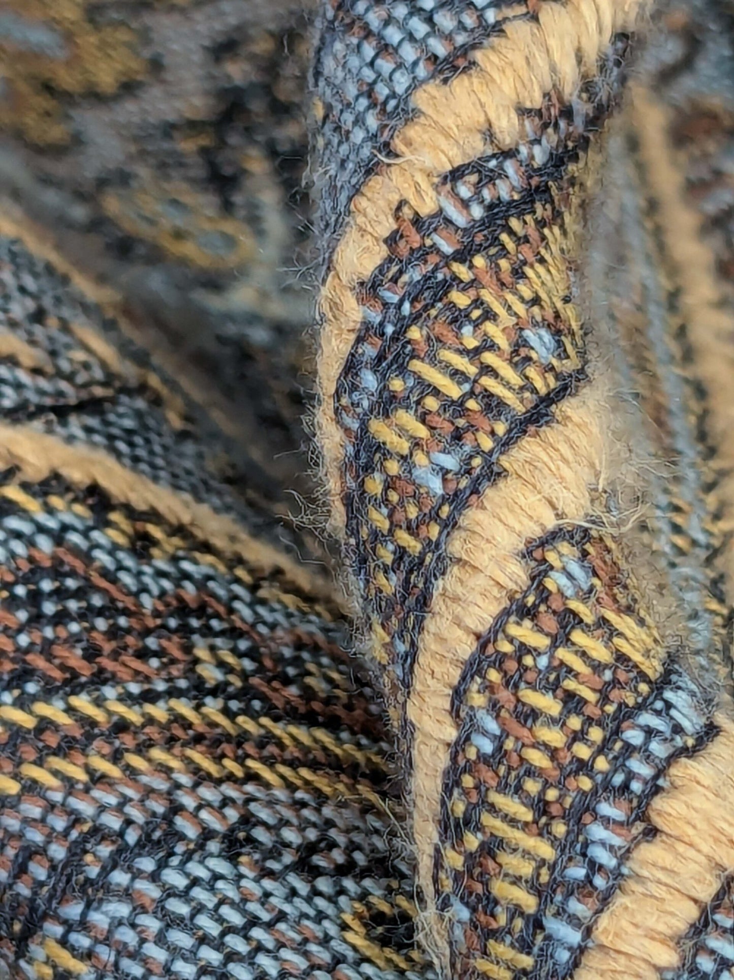 11 EV51 2.4y x 60"w Length Scalamandre Old World Weavers Balraj Blue Brown Paisley Novelty Linen MSRP USD 384/y