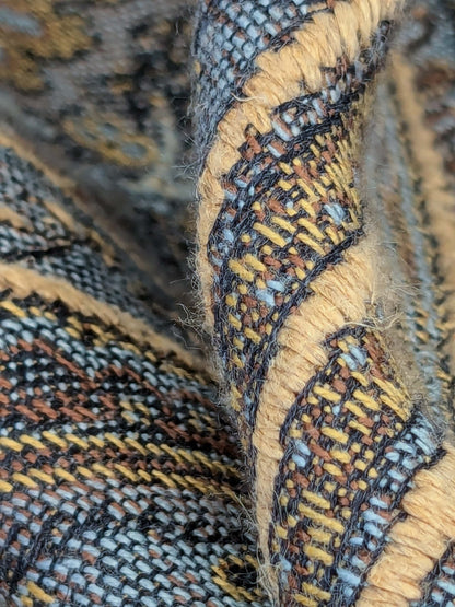 11 EV51 2.4y x 60"w Length Scalamandre Old World Weavers Balraj Blue Brown Paisley Novelty Linen MSRP USD 384/y