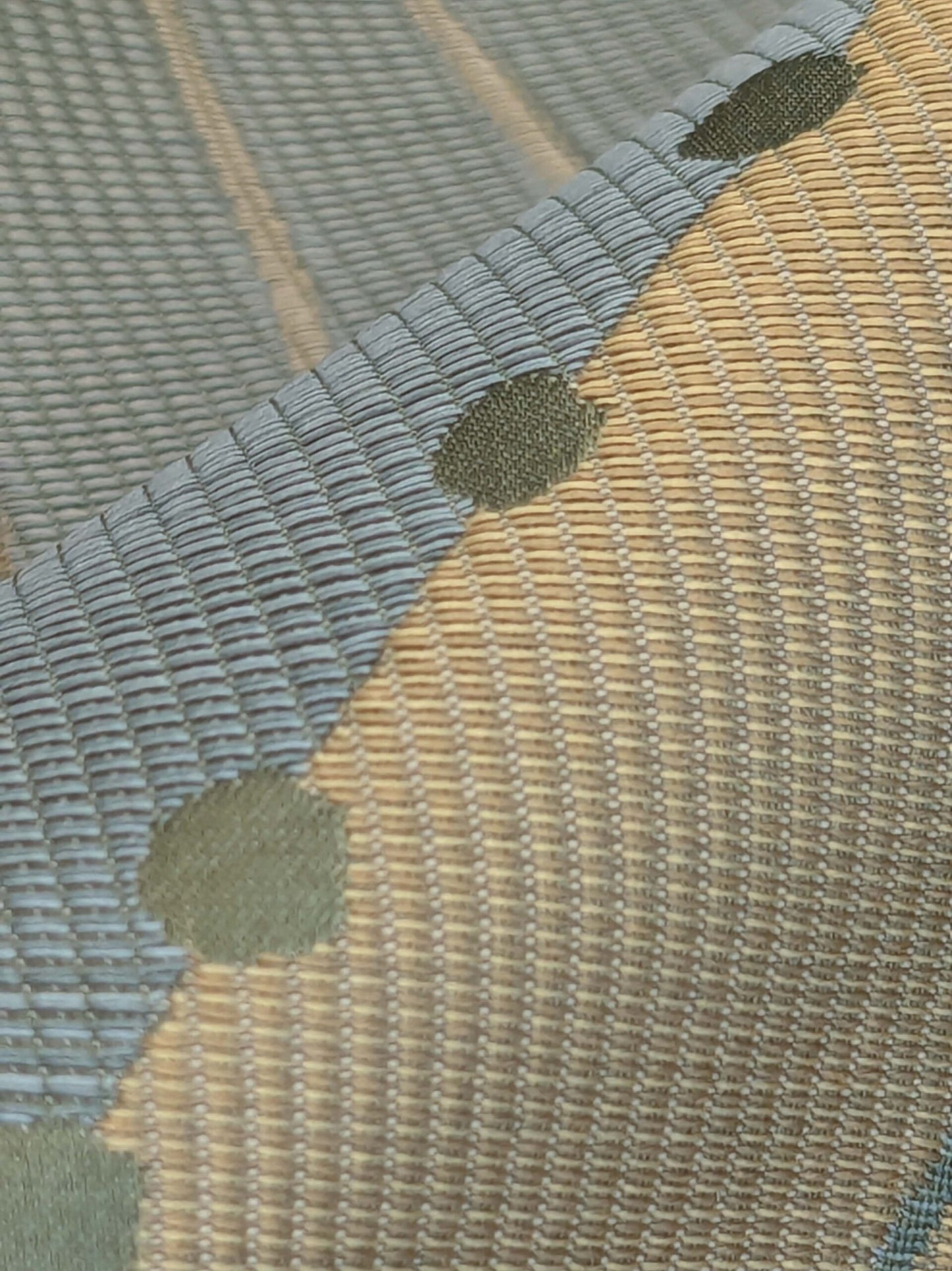 100% Silk Lampas Music Note "Jadeite"  Green Brown Blue Art Deco