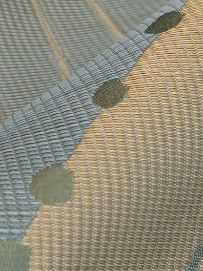 100% Silk Lampas Music Note "Jadeite"  Green Brown Blue Art Deco