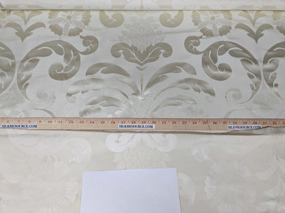 Beacon Hill 100% Silk Damask Lady's Slipper Orchid Antique White Neoclassical MSRP USD 242/Y