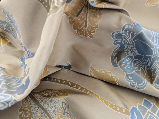 Vervain Fabricut Isidora Horizon Blue Gold  Butterfly Tree of Life Lampas Sparkling 100% Silk -Special Order - MSRP USD 214/Y