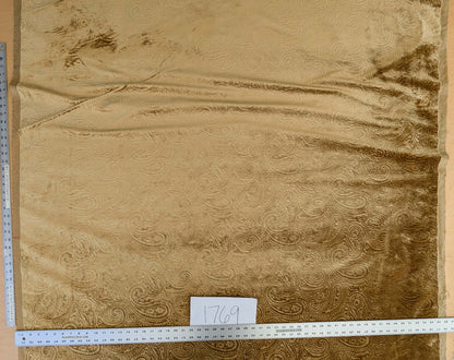 Istanbul Paisley 100% Silk Cut Velvet Antique Gold  MSRP USD 1000+/yard