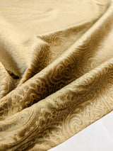 Istanbul Paisley Gaufrage 100% Silk Cut Velvet Antique Gold  MSRP USD 1000+/yard