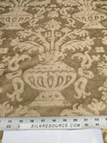 Chinoisery Flower in Vase Bronze Age 100% Silk Damask Gold  Radiance! Highest Quality MSRP USD 400+/Yard