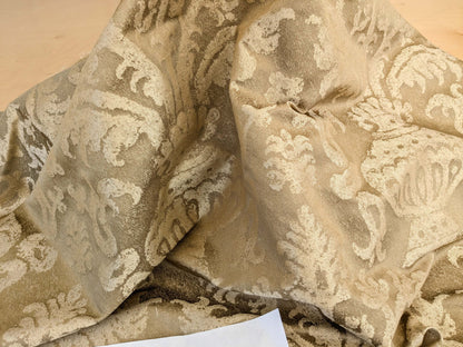 Chinoisery Flower in Vase Bronze Age 100% Silk Damask Gold  Radiance! Highest Quality MSRP USD 400+/Yard