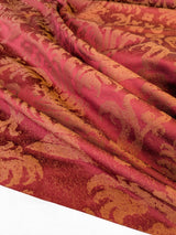 Chinoisery Flower in Vase Bronze Age 100% Silk Damask Crimson Red Radiance! Highest Quality MSRP USD 400+/Yard
