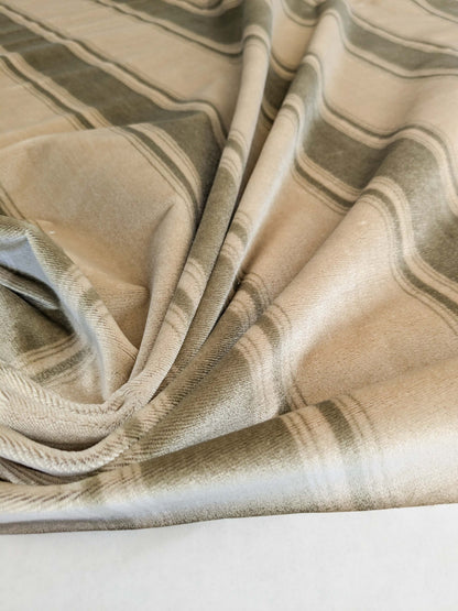 Abby Stripe Silk Velvet Sage Green Beige from Italy MSRP USD819/yard
