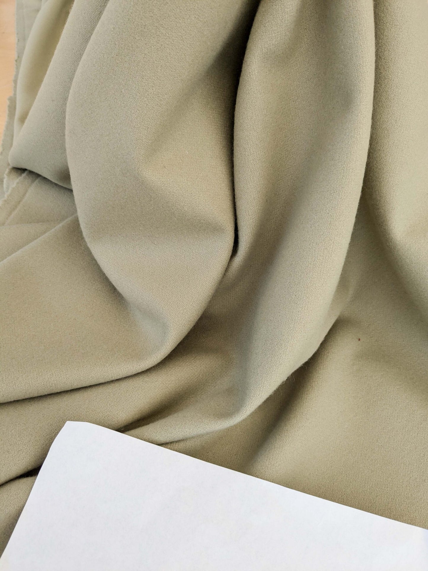 Mongolian steppe Wool Cashmere Blend Muted Celery Green MSRP USD 824/yard