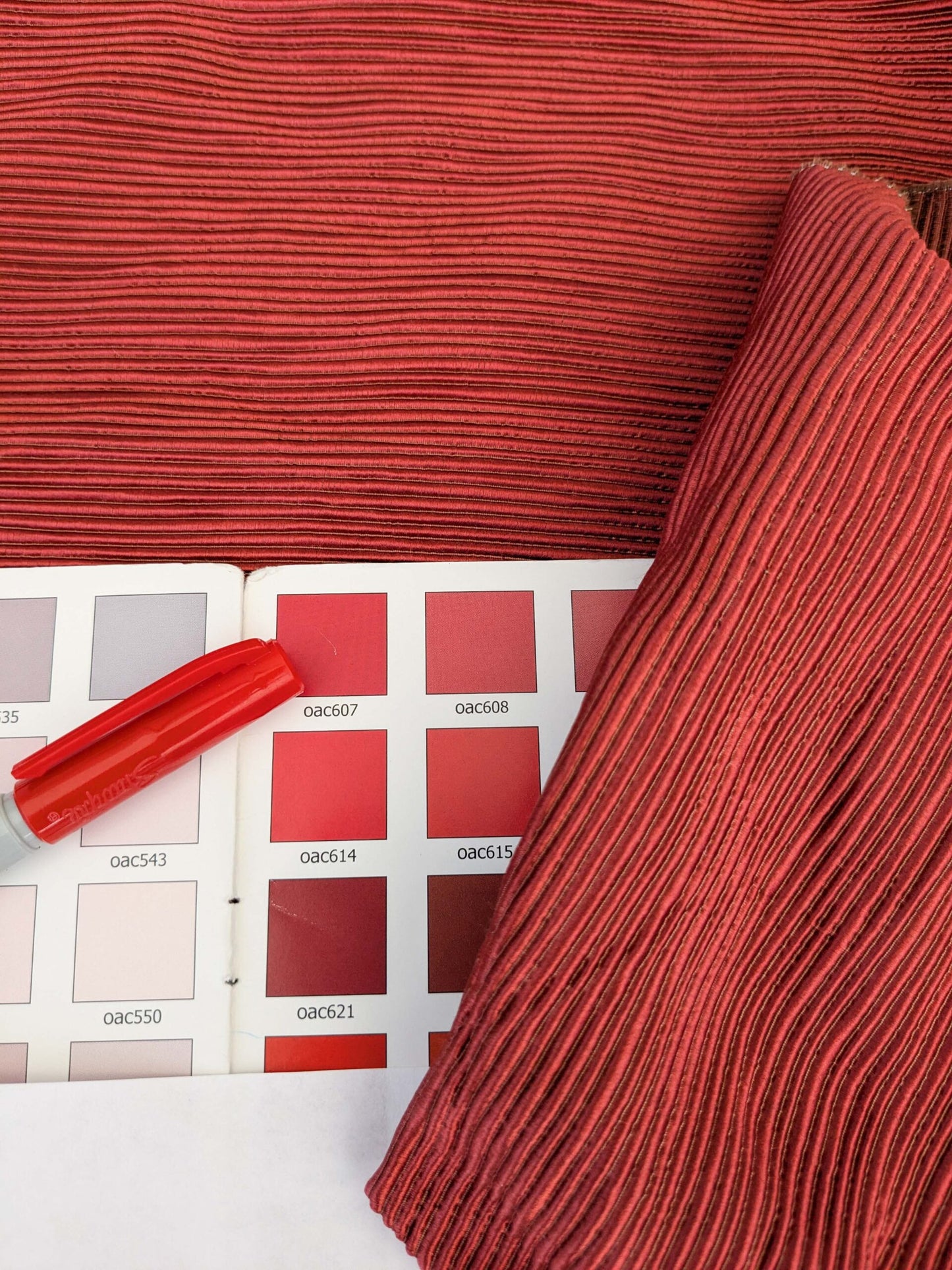 Tapestry Silk Ottoman Wide Ribbed Hot Crisp Red MSRP USD 600+/Yard