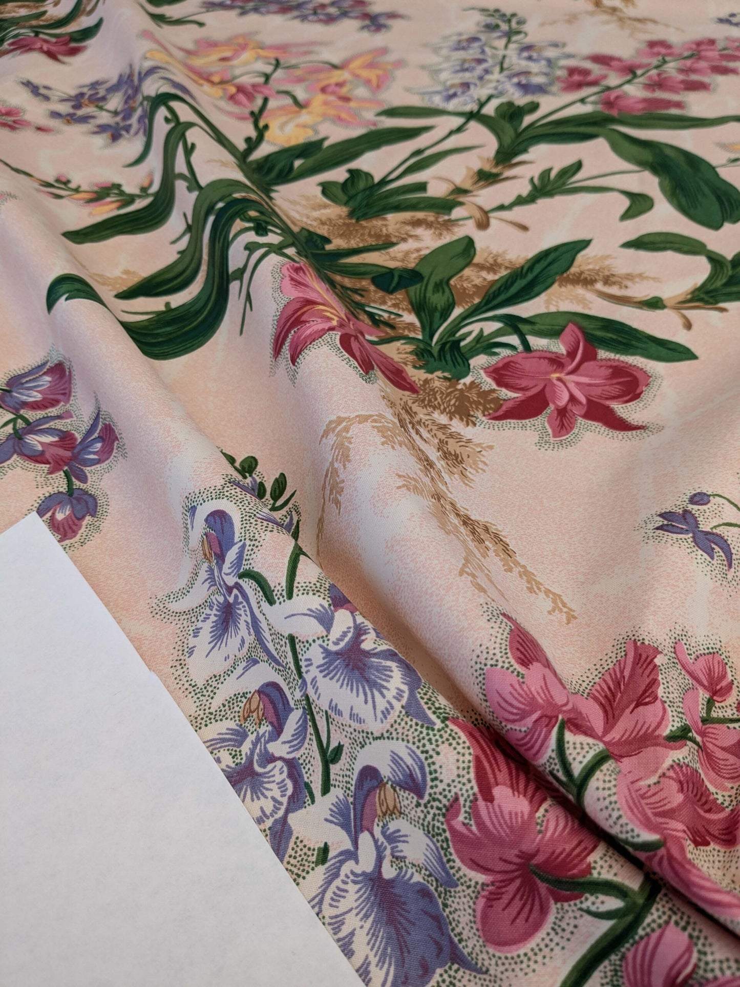 By yard Scalamandre Marlyn Park Peach Cotton Floral MSRP USD 188/Y