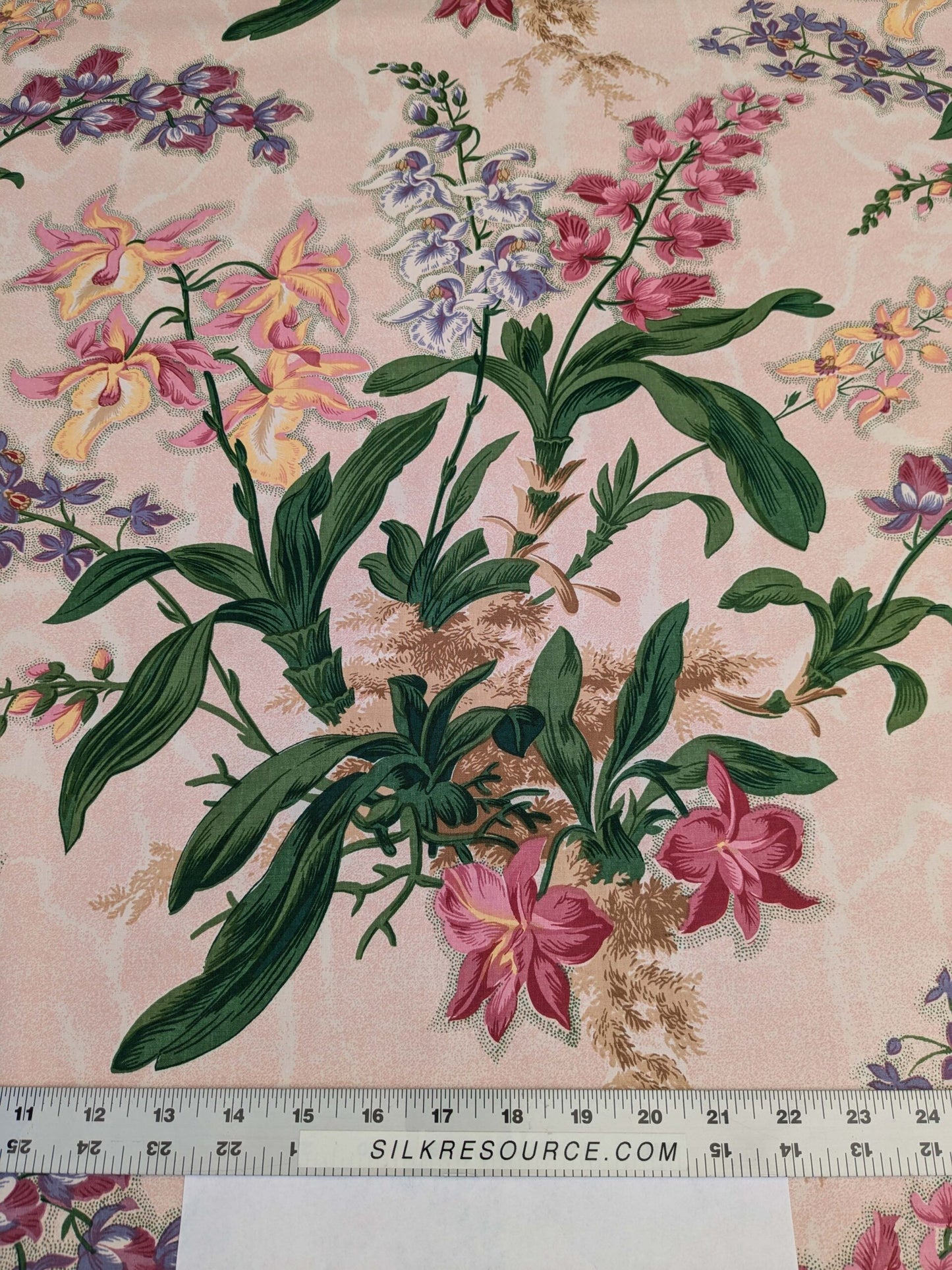 By yard Scalamandre Marlyn Park Peach Cotton Floral MSRP USD 188/Y