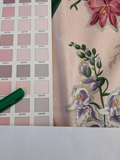 By yard Scalamandre Marlyn Park Peach Cotton Floral MSRP USD 188/Y