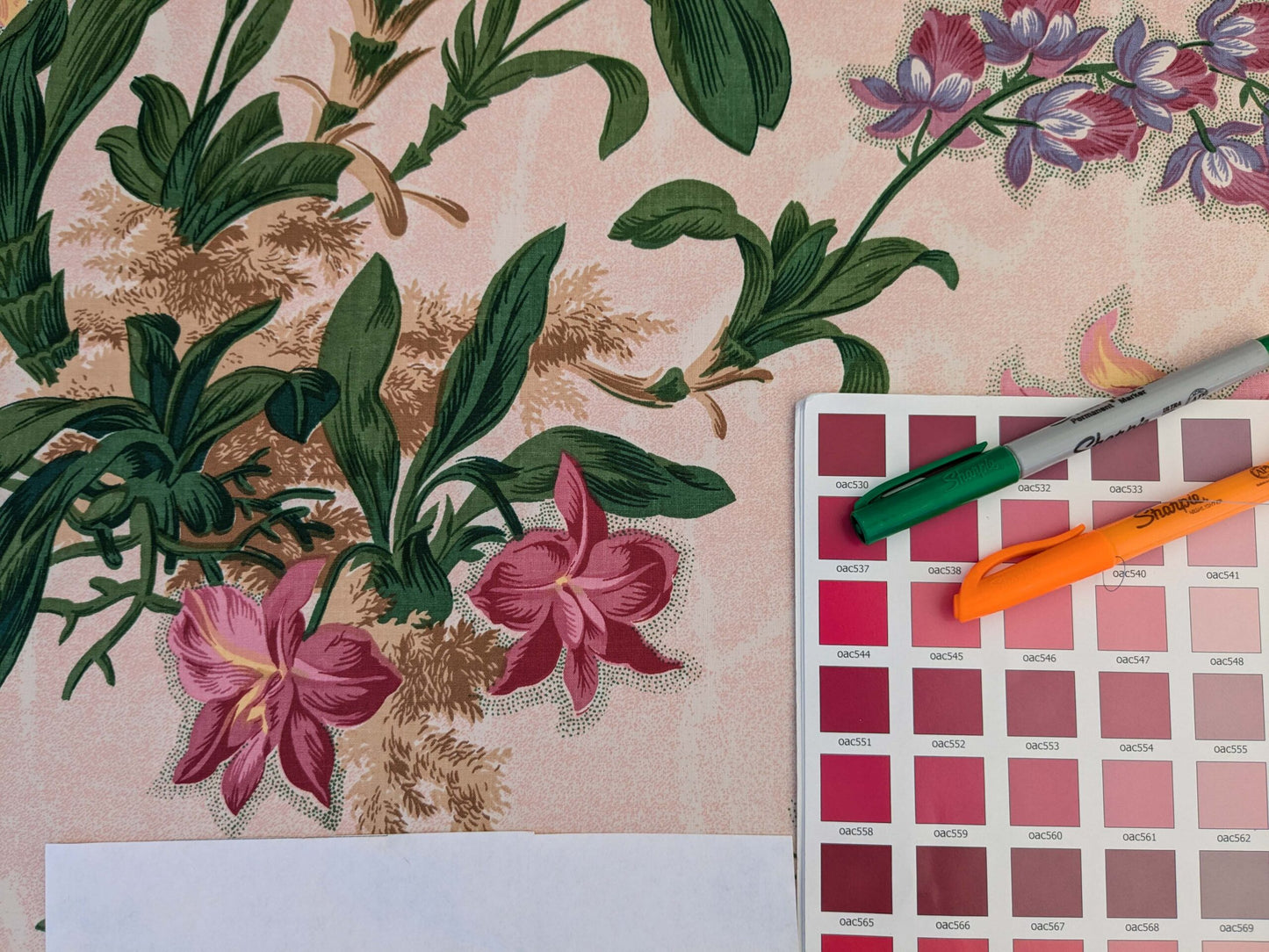 By yard Scalamandre Marlyn Park Peach Cotton Floral MSRP USD 188/Y