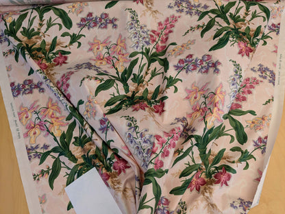 By yard Scalamandre Marlyn Park Peach Cotton Floral MSRP USD 188/Y