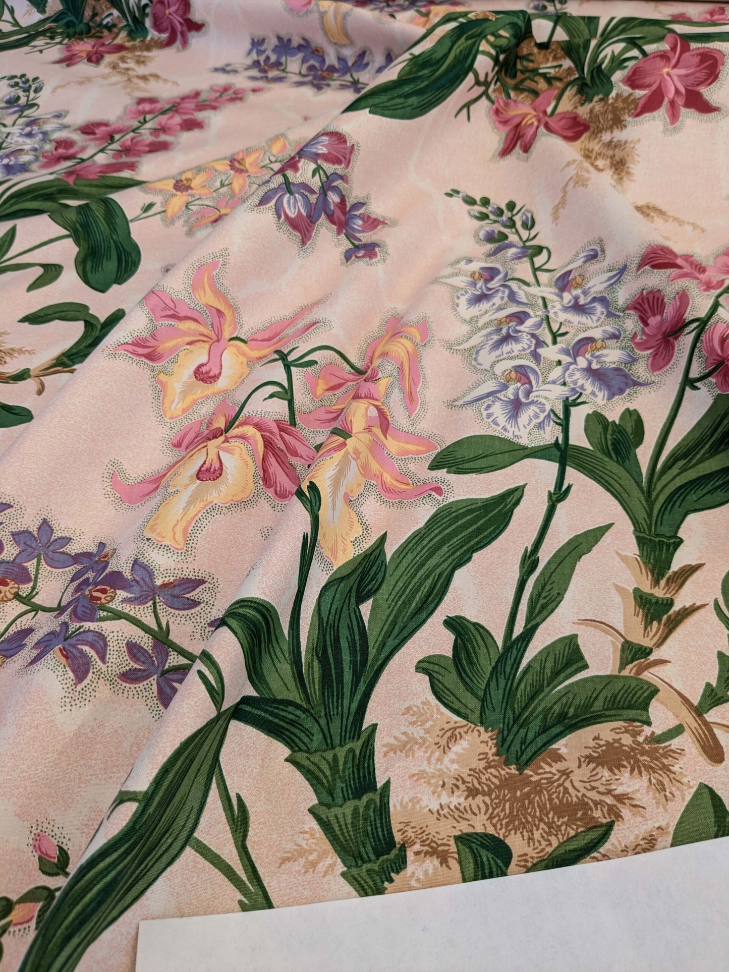 By yard Scalamandre Marlyn Park Peach Cotton Floral MSRP USD 188/Y