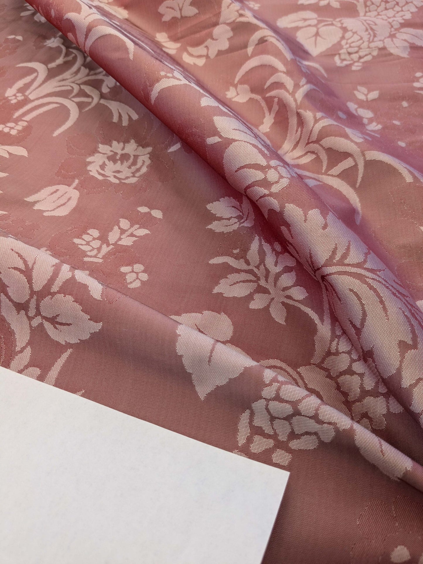 By Yd Scalamandre Baranzelli Superb 100% Silk Damask Crimson Red &amp; Silver Flower Art Deco Italy SKU90