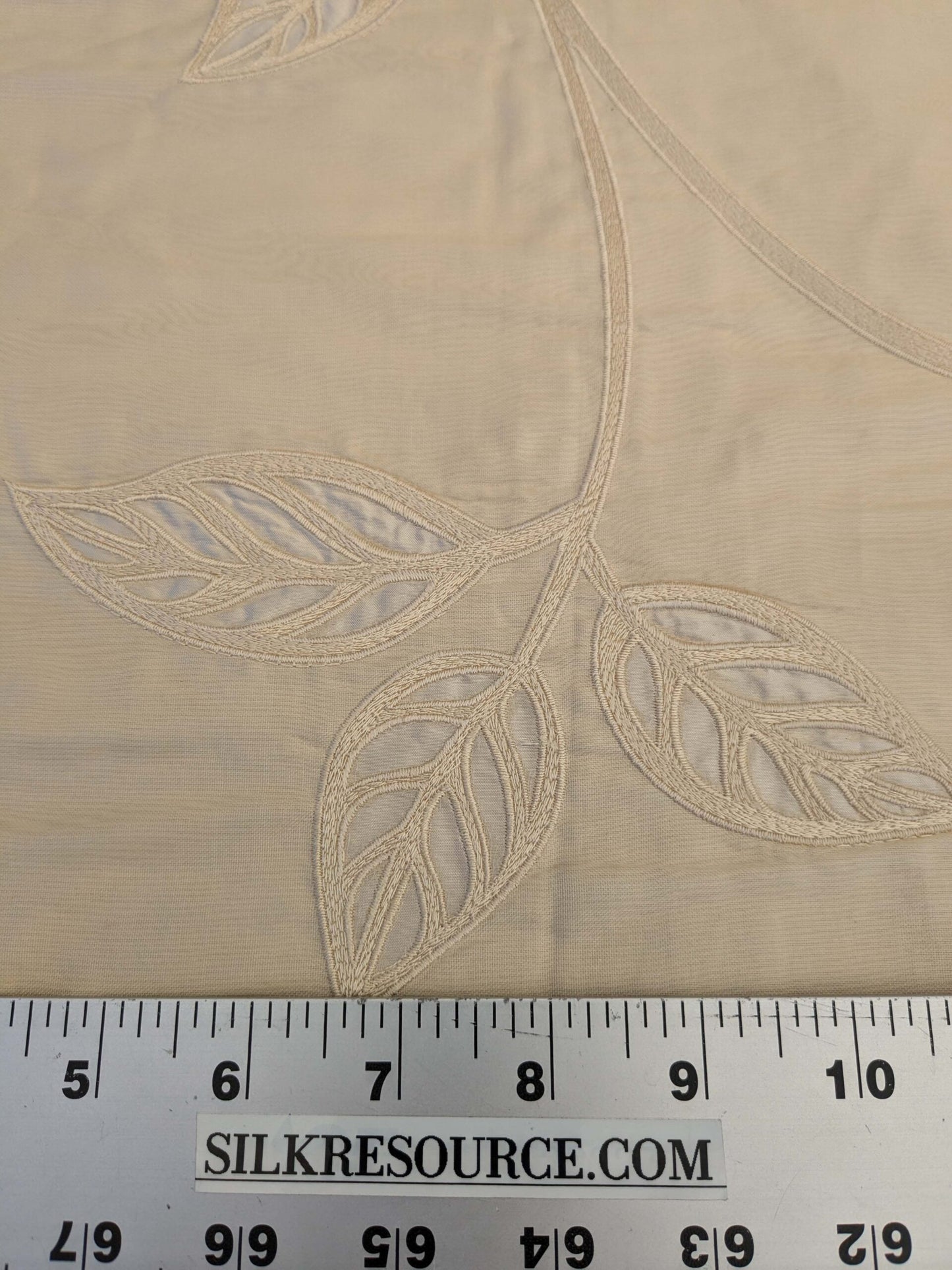 By Yd Kravet Overlay Silk Vine In Honey Cream White Double Silk Organza with Embroidery MSRP USD 250/y
